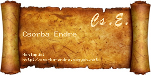 Csorba Endre névjegykártya