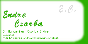 endre csorba business card